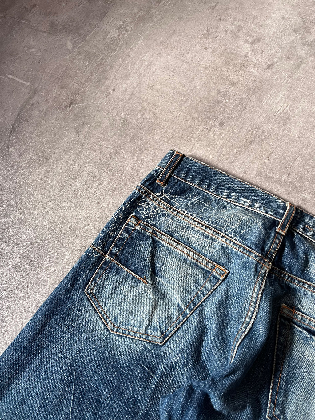 S/S 2007 Dior Homme by Hedi Slimane Spider Web Jeans Pants Blue Men - 30