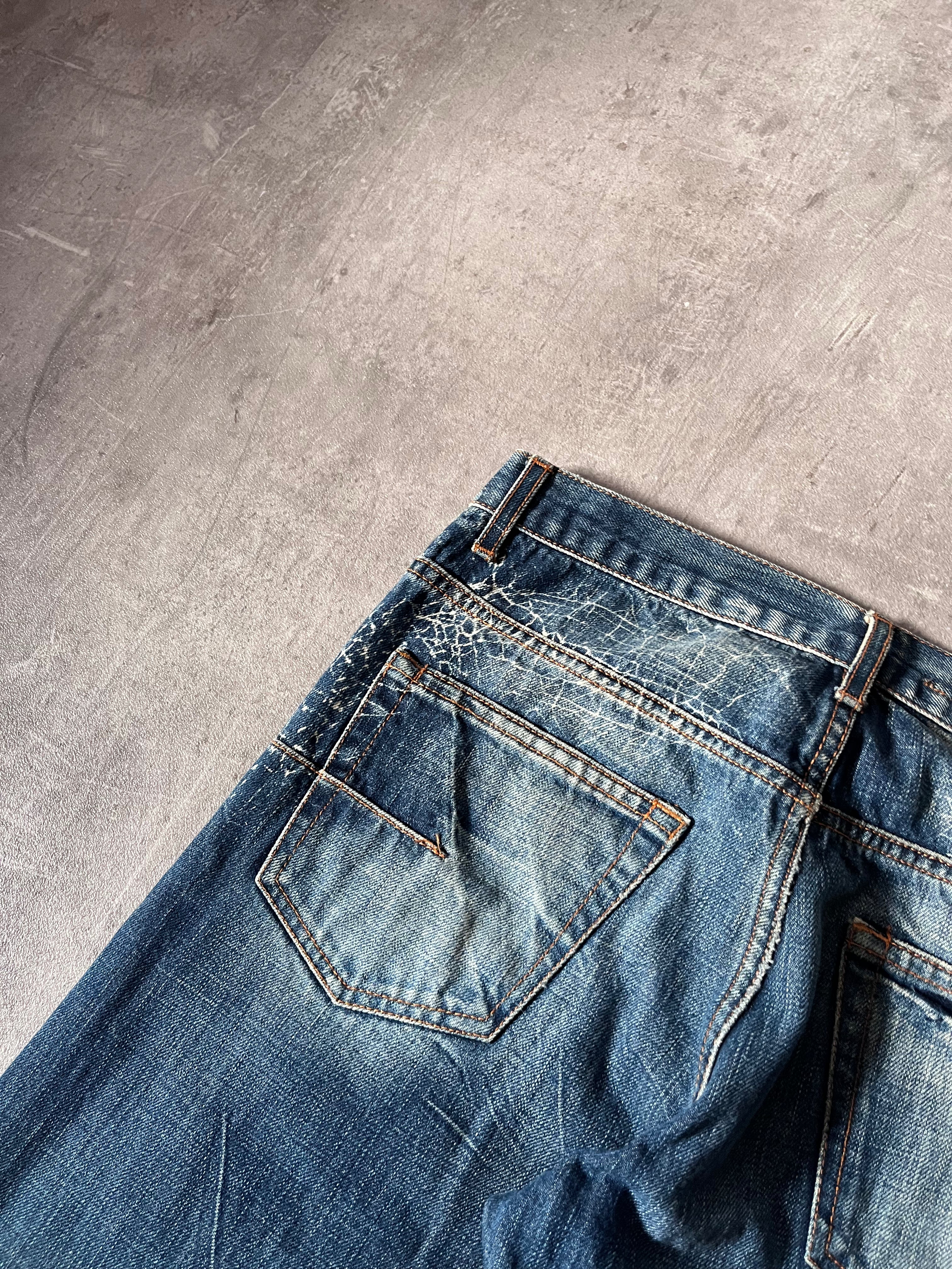 S/S 2007 Dior Homme by Hedi Slimane Spider Web Jeans Pants Blue Men - 30