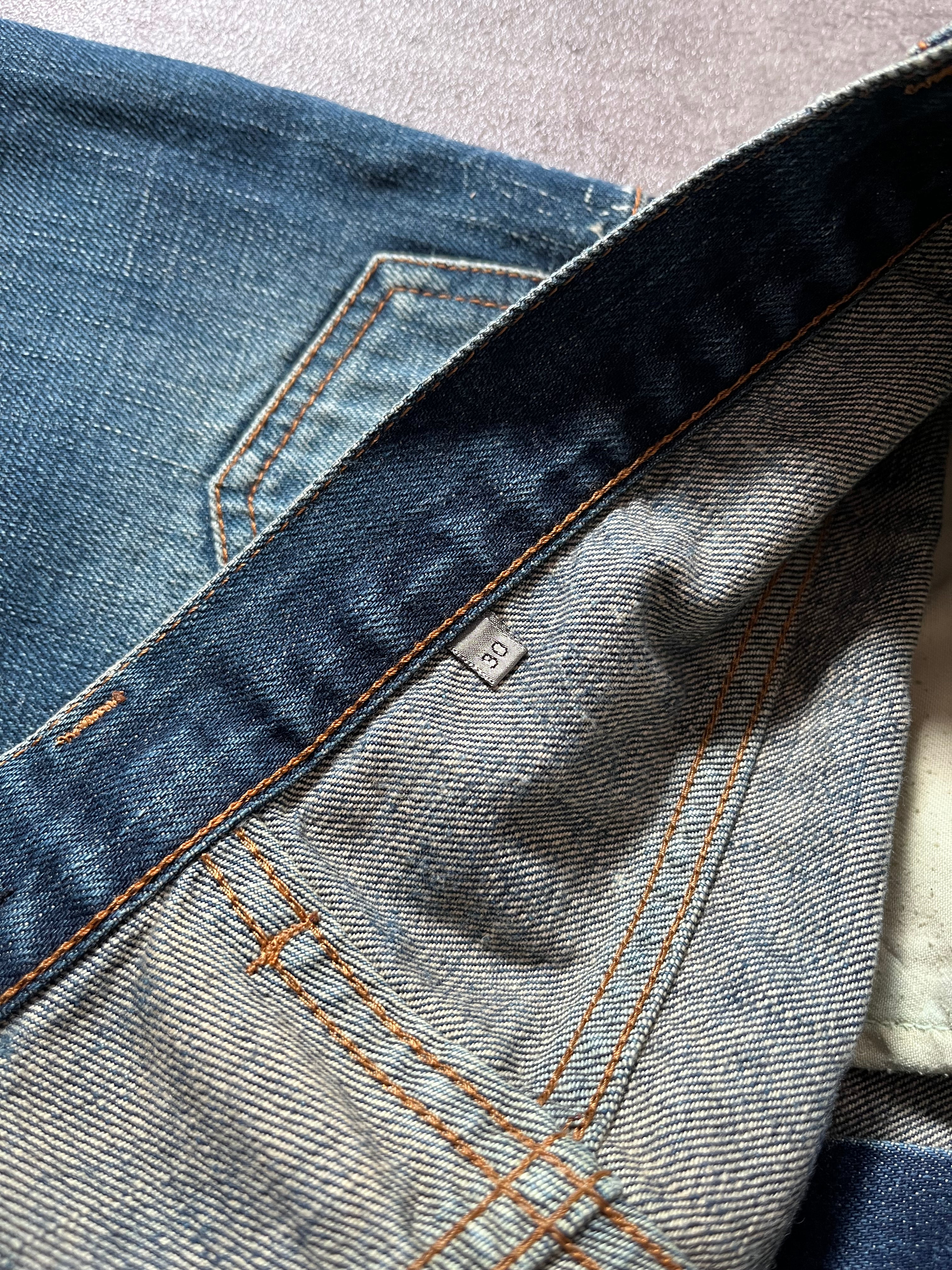 S/S 2007 Dior Homme by Hedi Slimane Spider Web Jeans Pants Blue Men - 30