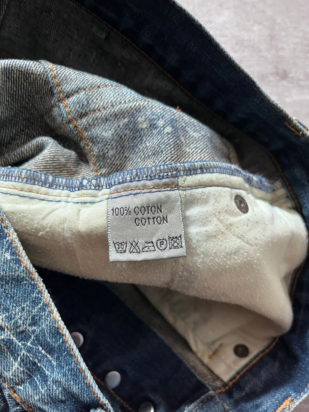 S/S 2007 Dior Homme by Hedi Slimane Spider Web Jeans Pants Blue Men - 30