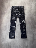 Dior "Notebook Doodle" Print Jeans Pants Black Men - 30