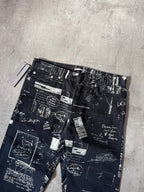 Dior "Notebook Doodle" Print Jeans Pants Black Men - 30