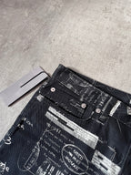 Dior "Notebook Doodle" Print Jeans Pants Black Men - 30