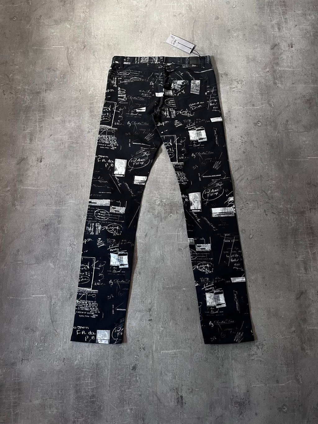 Dior "Notebook Doodle" Print Jeans Pants Black Men - 30