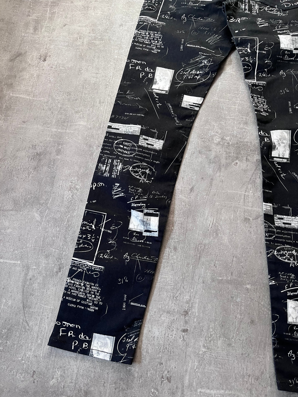 Dior "Notebook Doodle" Print Jeans Pants Black Men - 30