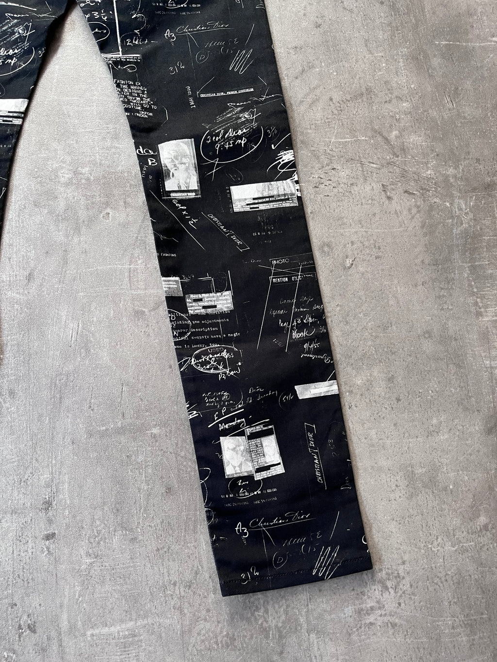 Dior "Notebook Doodle" Print Jeans Pants Black Men - 30