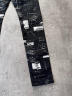 Dior "Notebook Doodle" Print Jeans Pants Black Men - 30