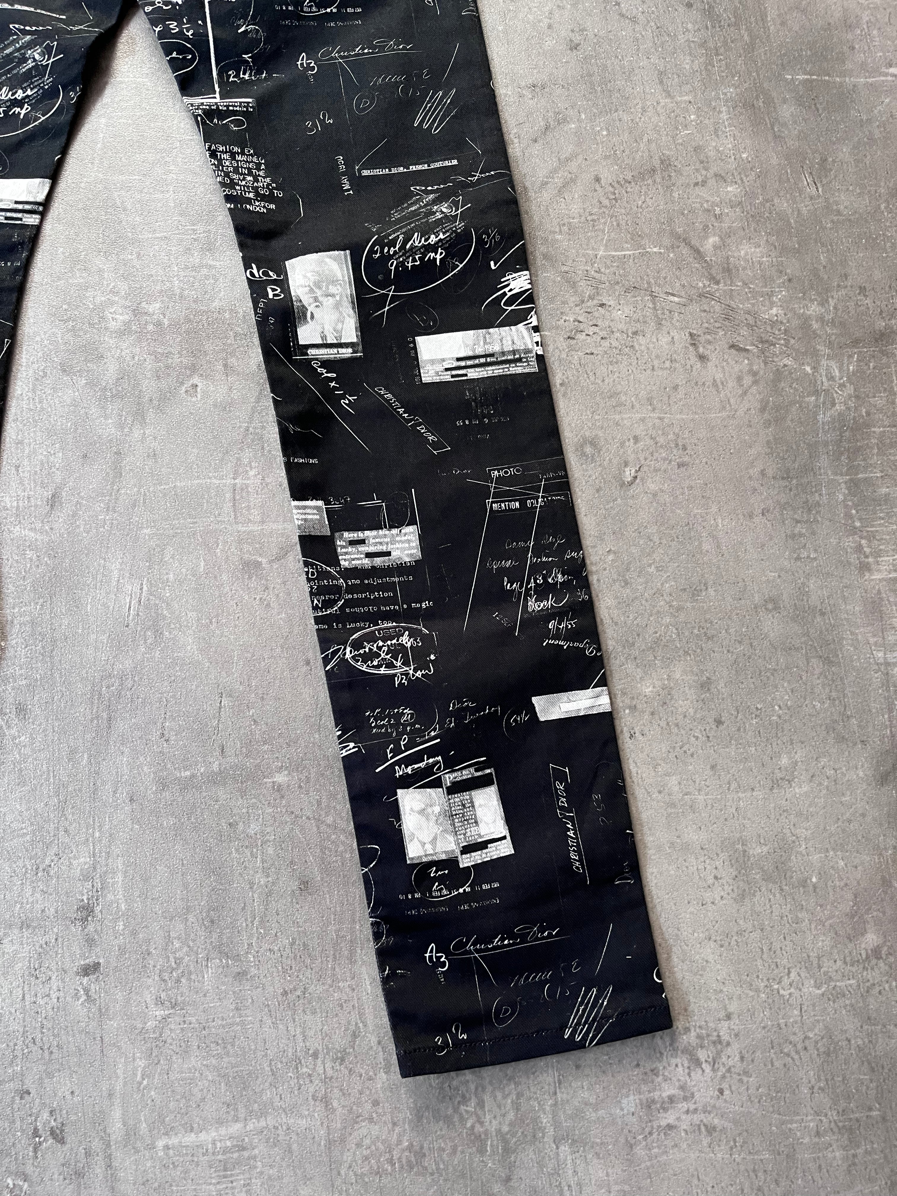 Dior "Notebook Doodle" Print Jeans Pants Black Men - 30
