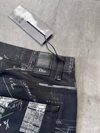 Dior "Notebook Doodle" Print Jeans Pants Black Men - 30