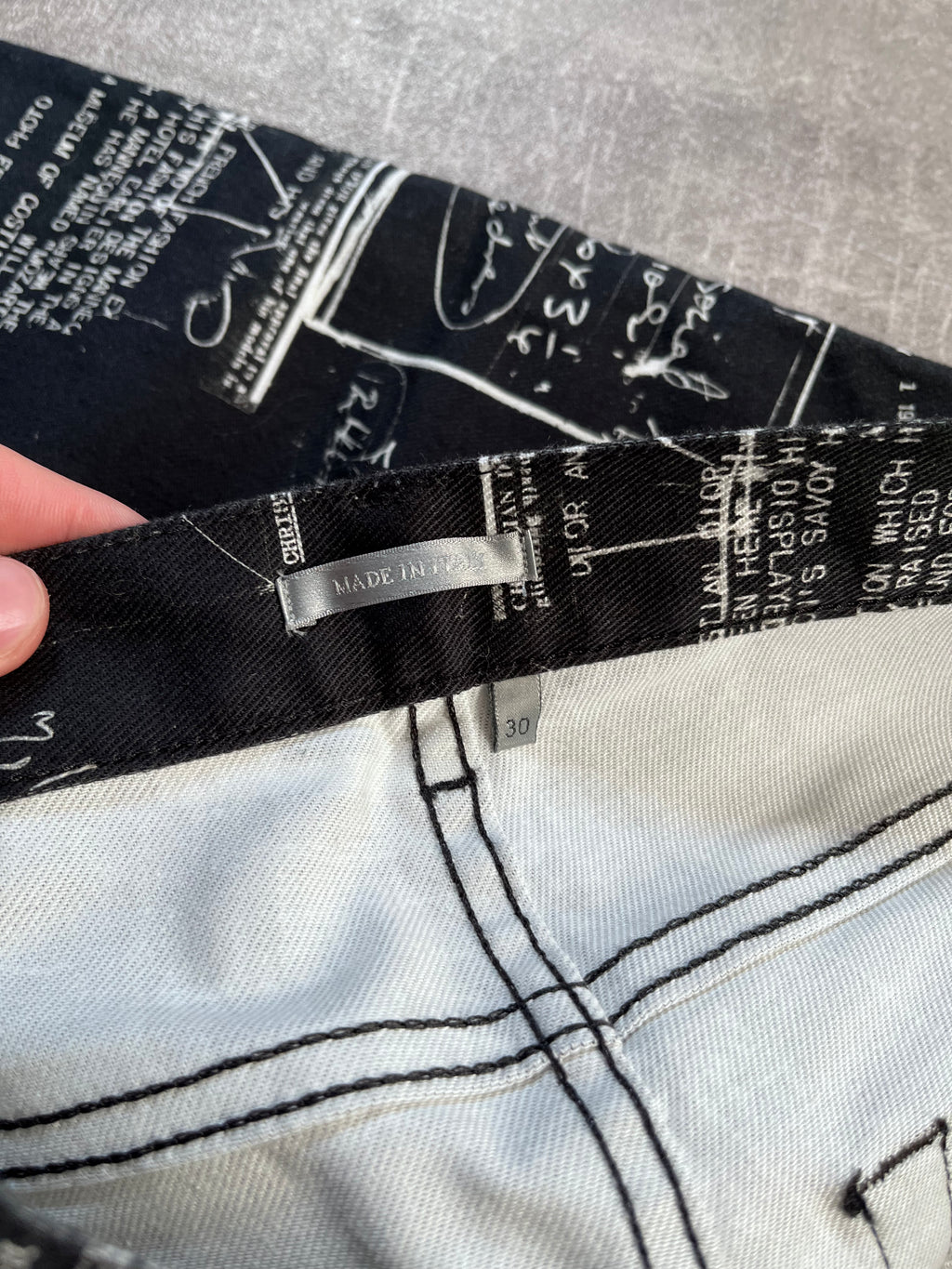 Dior "Notebook Doodle" Print Jeans Pants Black Men - 30