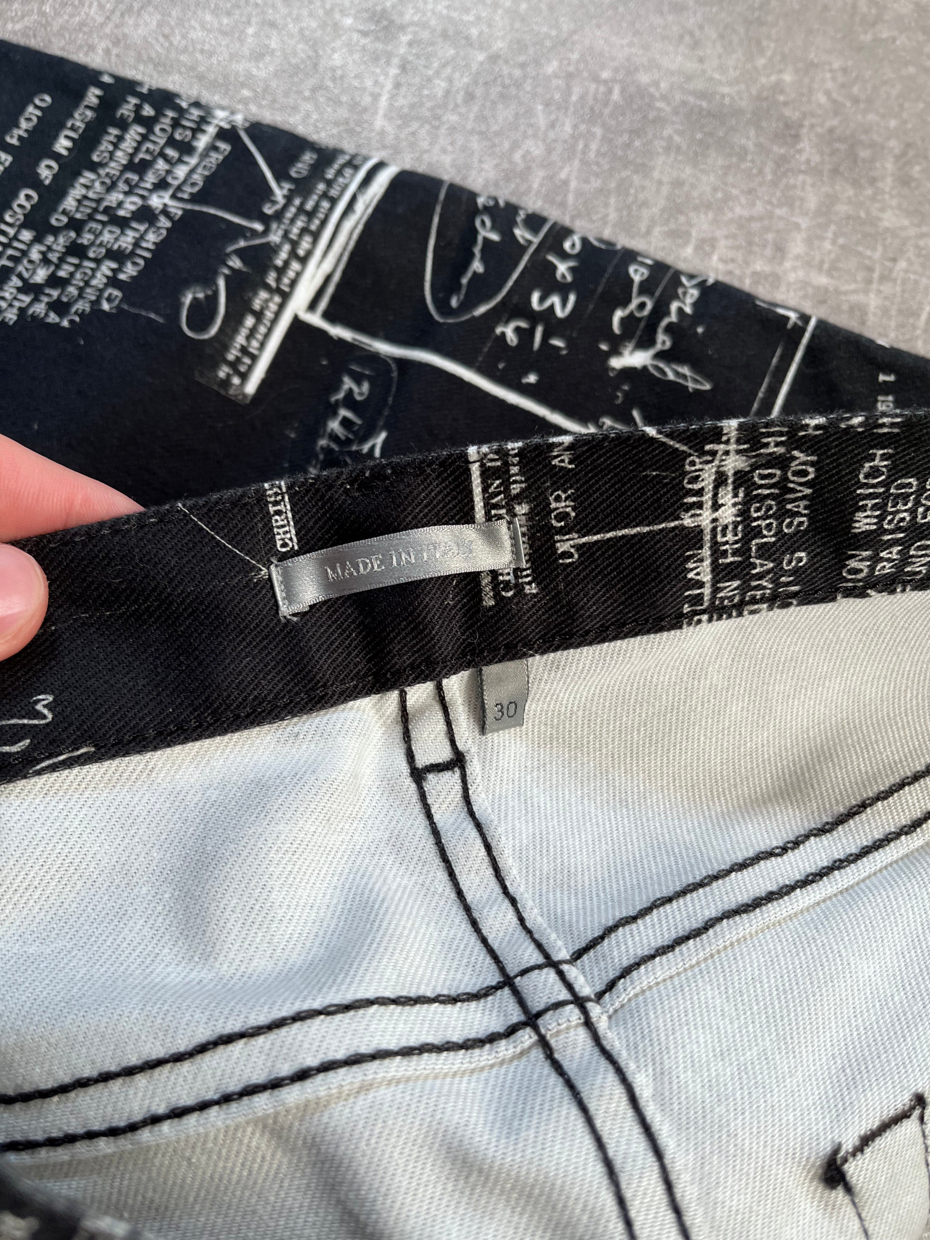 Dior "Notebook Doodle" Print Jeans Pants Black Men - 30