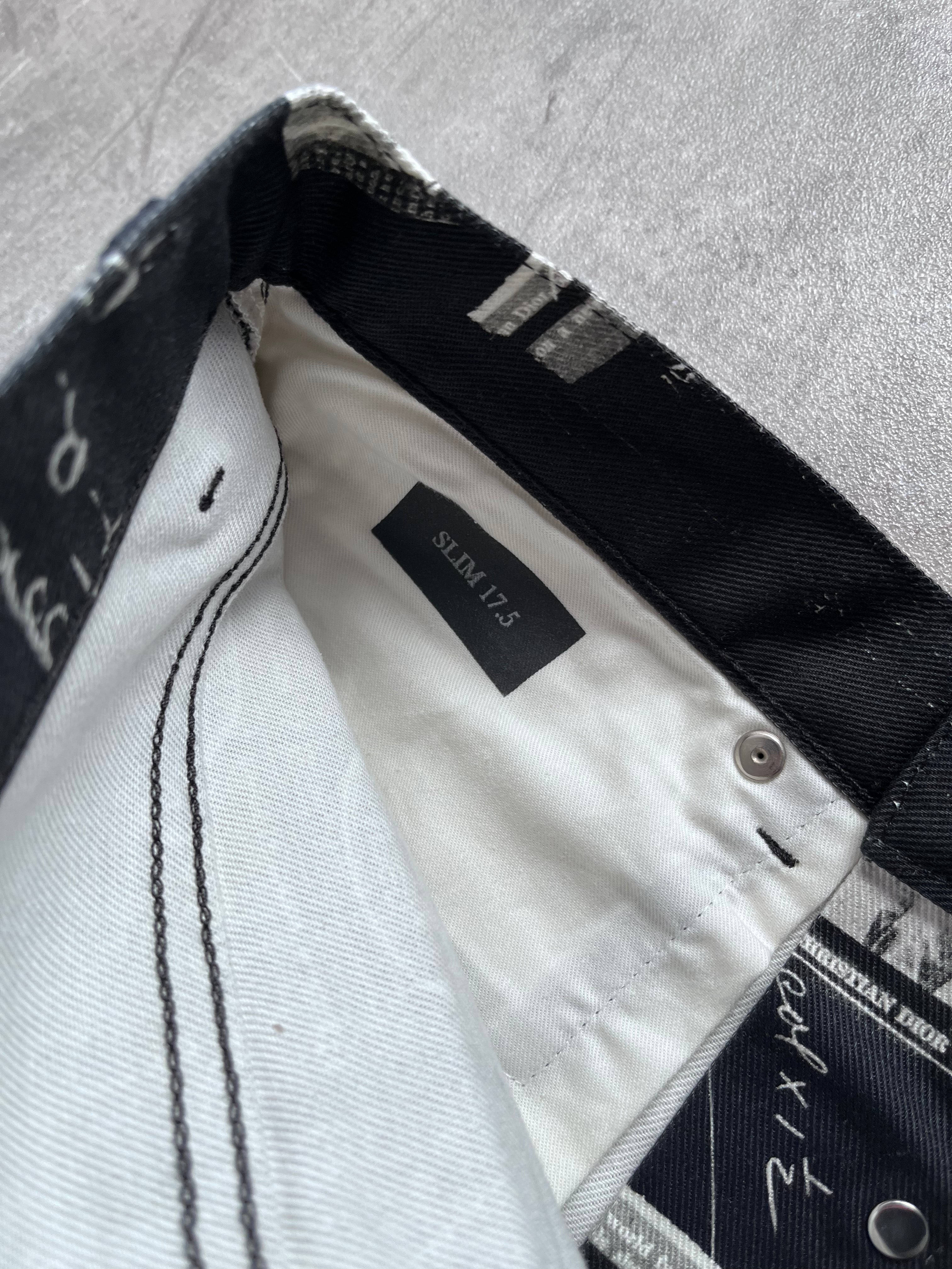 Dior "Notebook Doodle" Print Jeans Pants Black Men - 30