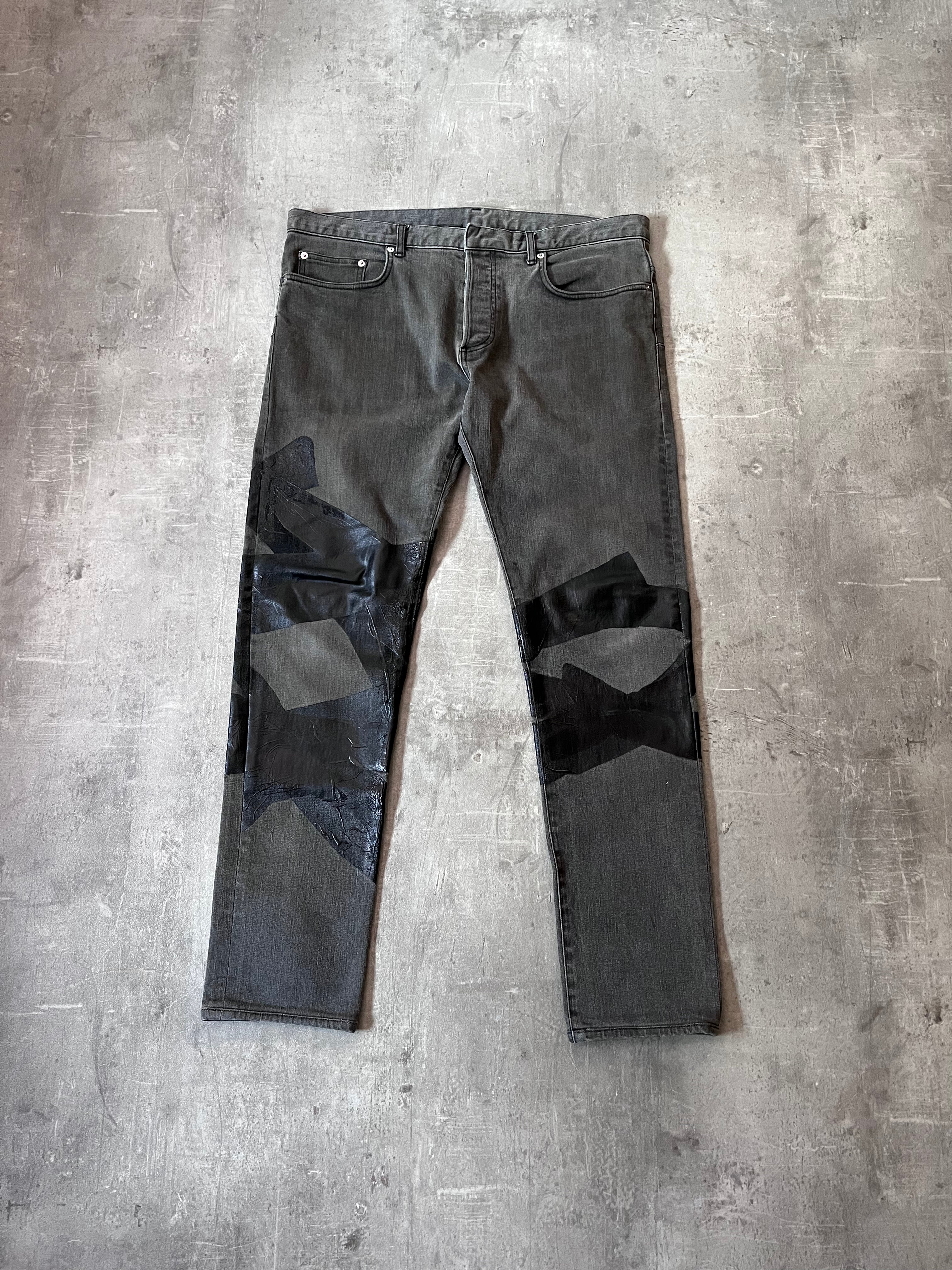 F/W 2013 Dior Homme by Kris Van Assche Black Tape Jeans Pants Grey Men - 36