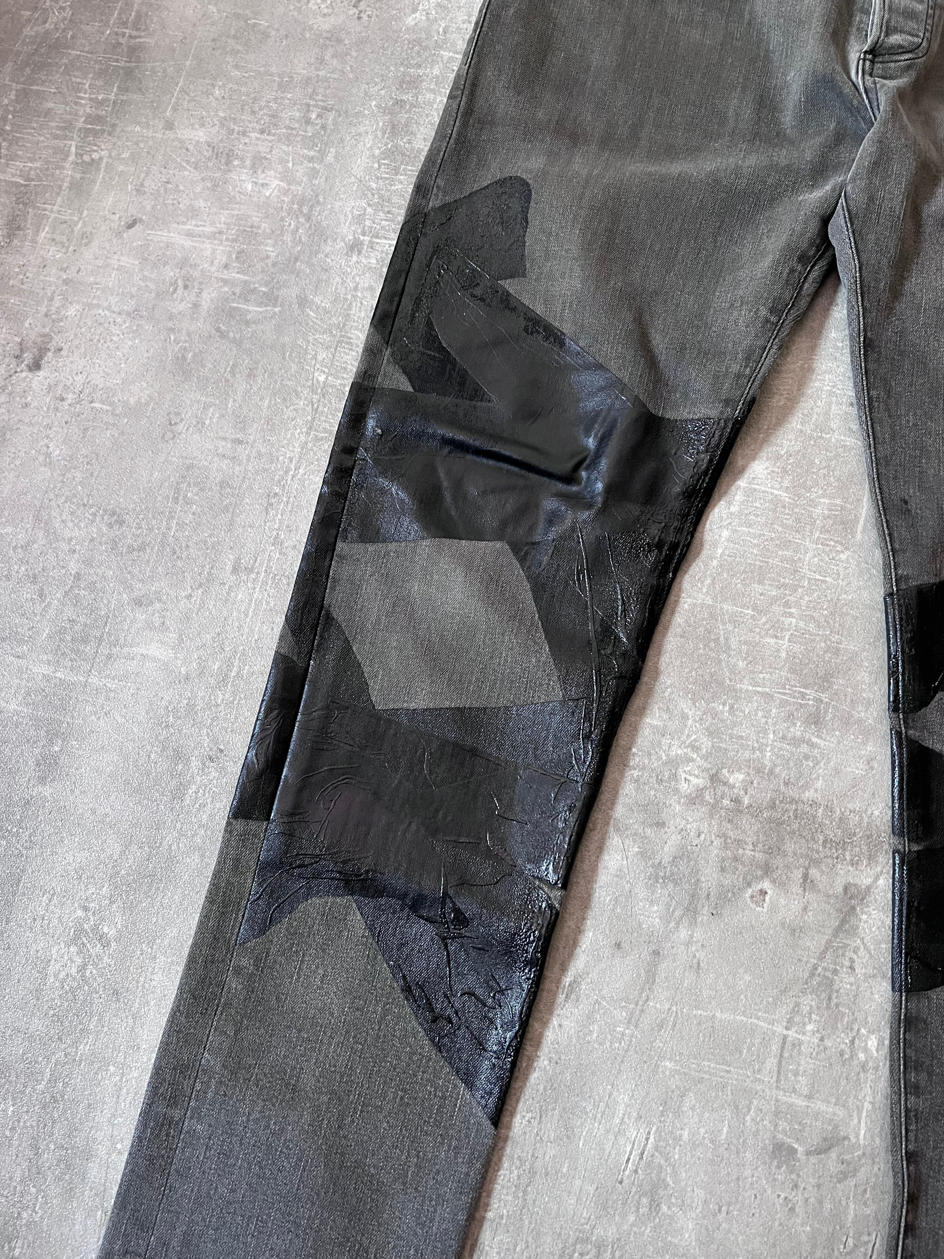 F/W 2013 Dior Homme by Kris Van Assche Black Tape Jeans Pants Grey Men - 36