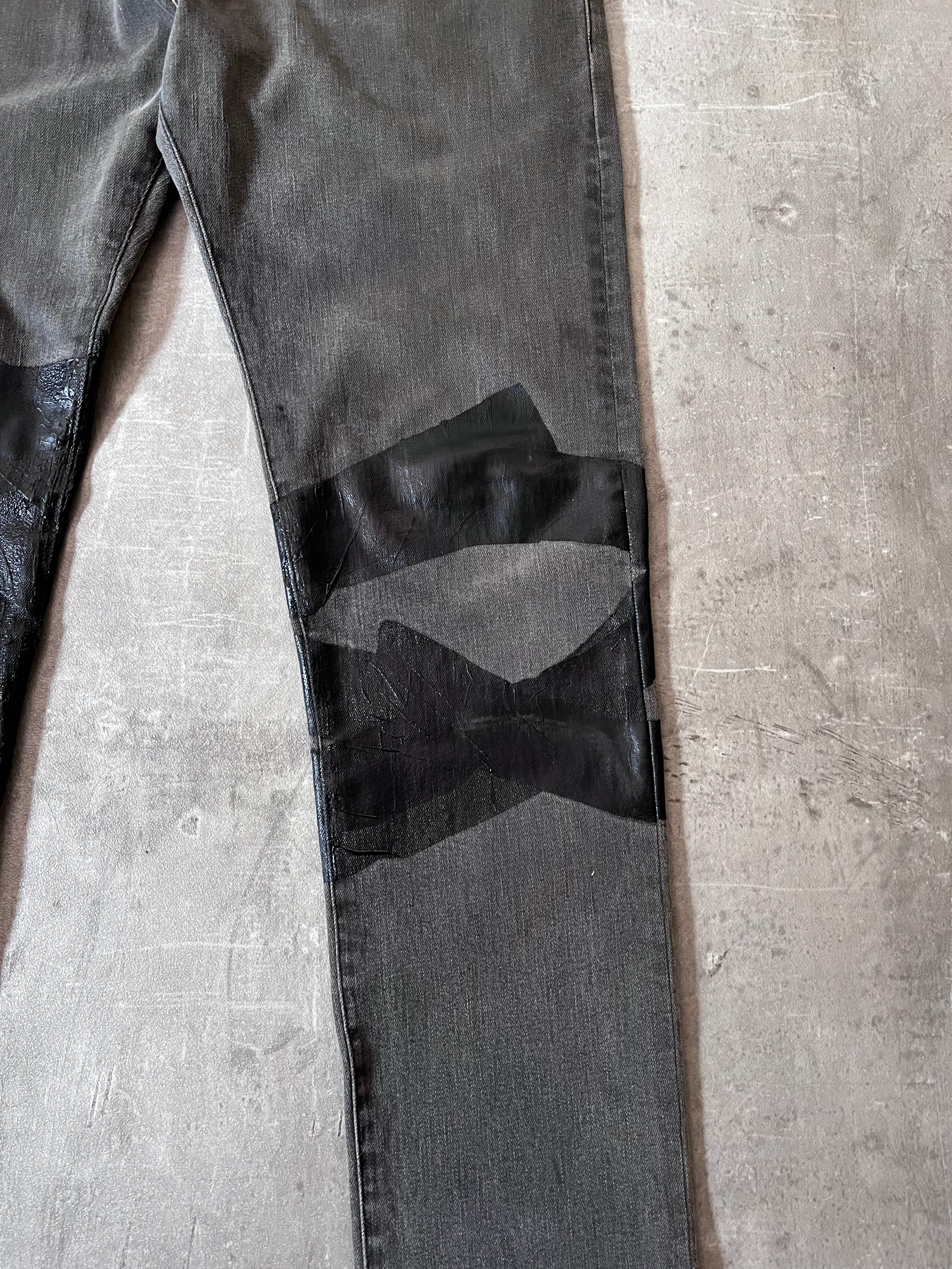 F/W 2013 Dior Homme by Kris Van Assche Black Tape Jeans Pants Grey Men - 36