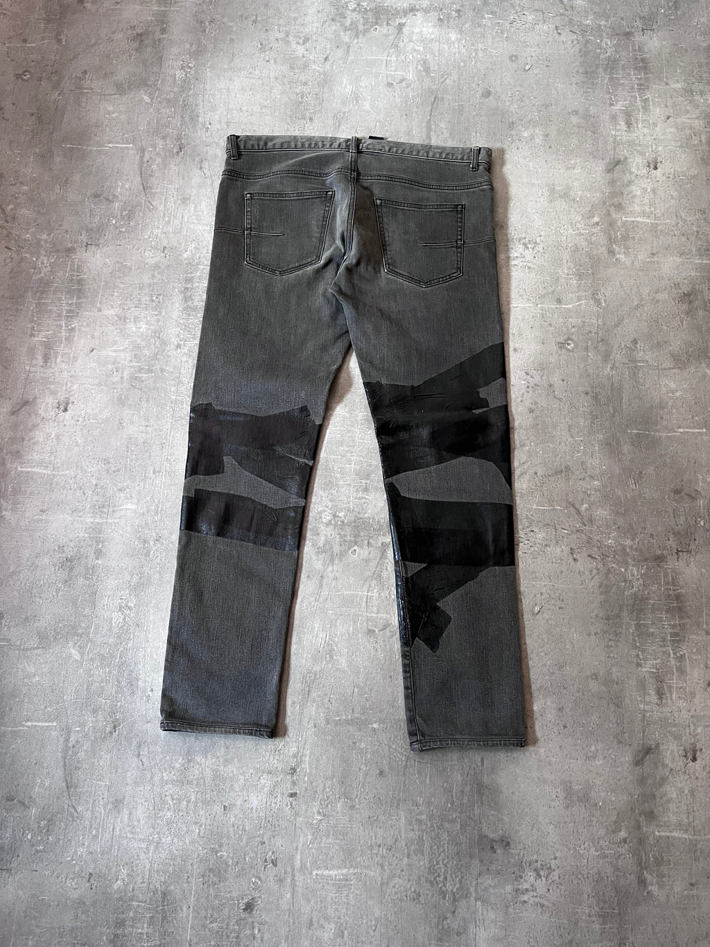 F/W 2013 Dior Homme by Kris Van Assche Black Tape Jeans Pants Grey Men - 36