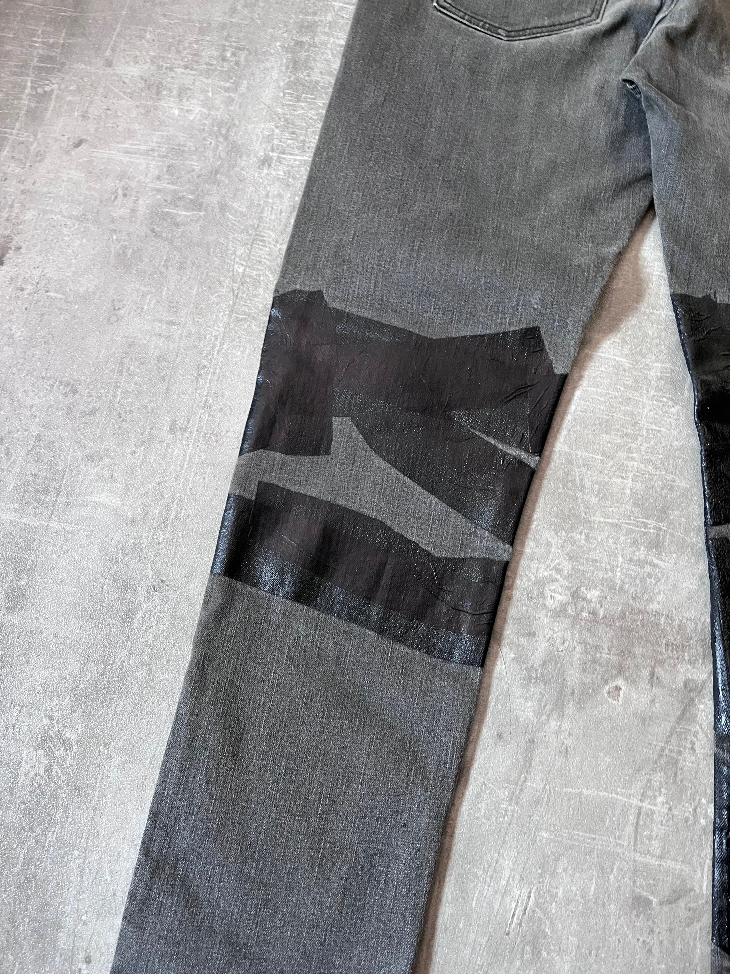 F/W 2013 Dior Homme by Kris Van Assche Black Tape Jeans Pants Grey Men - 36