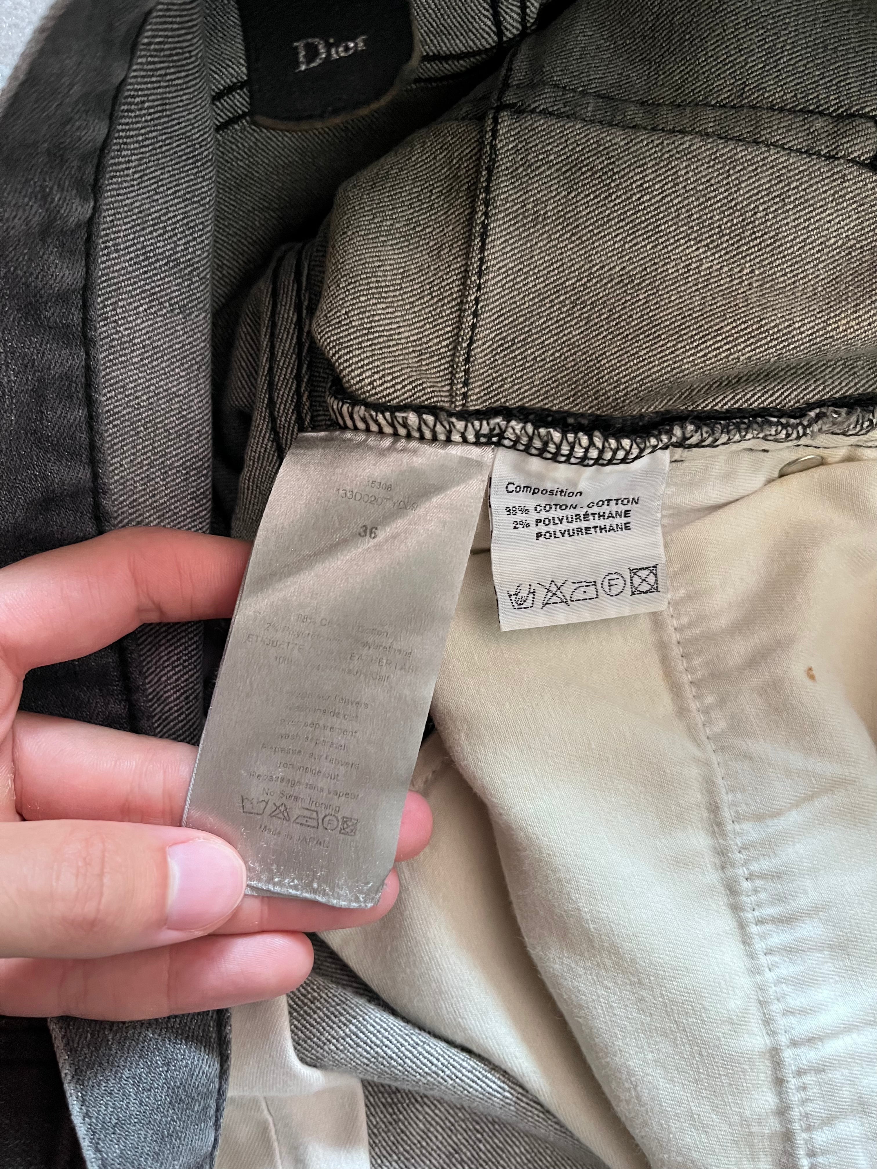 F/W 2013 Dior Homme by Kris Van Assche Black Tape Jeans Pants Grey Men - 36