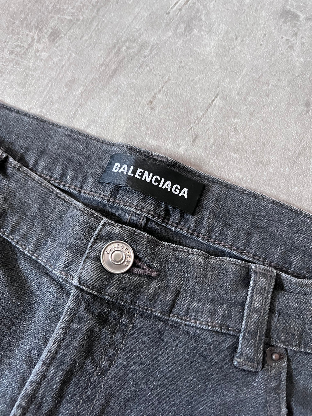 2018 Balenciaga Waxed Skinny Jeans Grey Men - 30