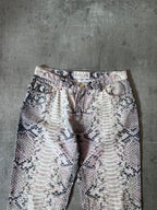 A/W 2002 Roberto Cavalli Python Effect Print Pants Beige Men - M