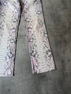 A/W 2002 Roberto Cavalli Python Effect Print Pants Beige Men - M