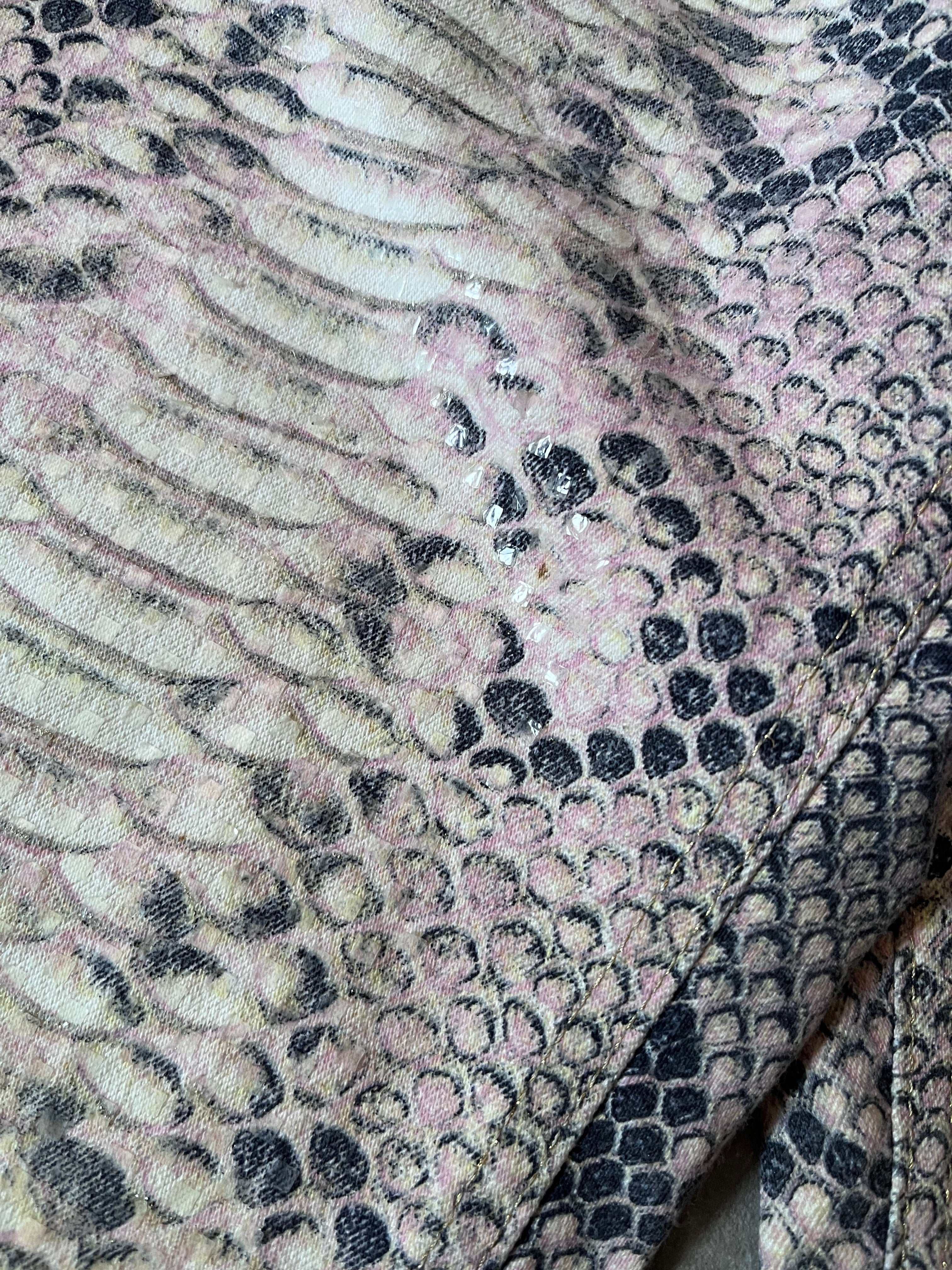 A/W 2002 Roberto Cavalli Python Effect Print Pants Beige Men - M