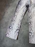 A/W 2002 Roberto Cavalli Python Effect Print Pants Beige Men - M