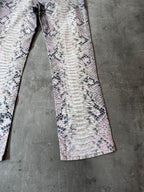 A/W 2002 Roberto Cavalli Python Effect Print Pants Beige Men - M