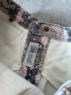 A/W 2002 Roberto Cavalli Python Effect Print Pants Beige Men - M