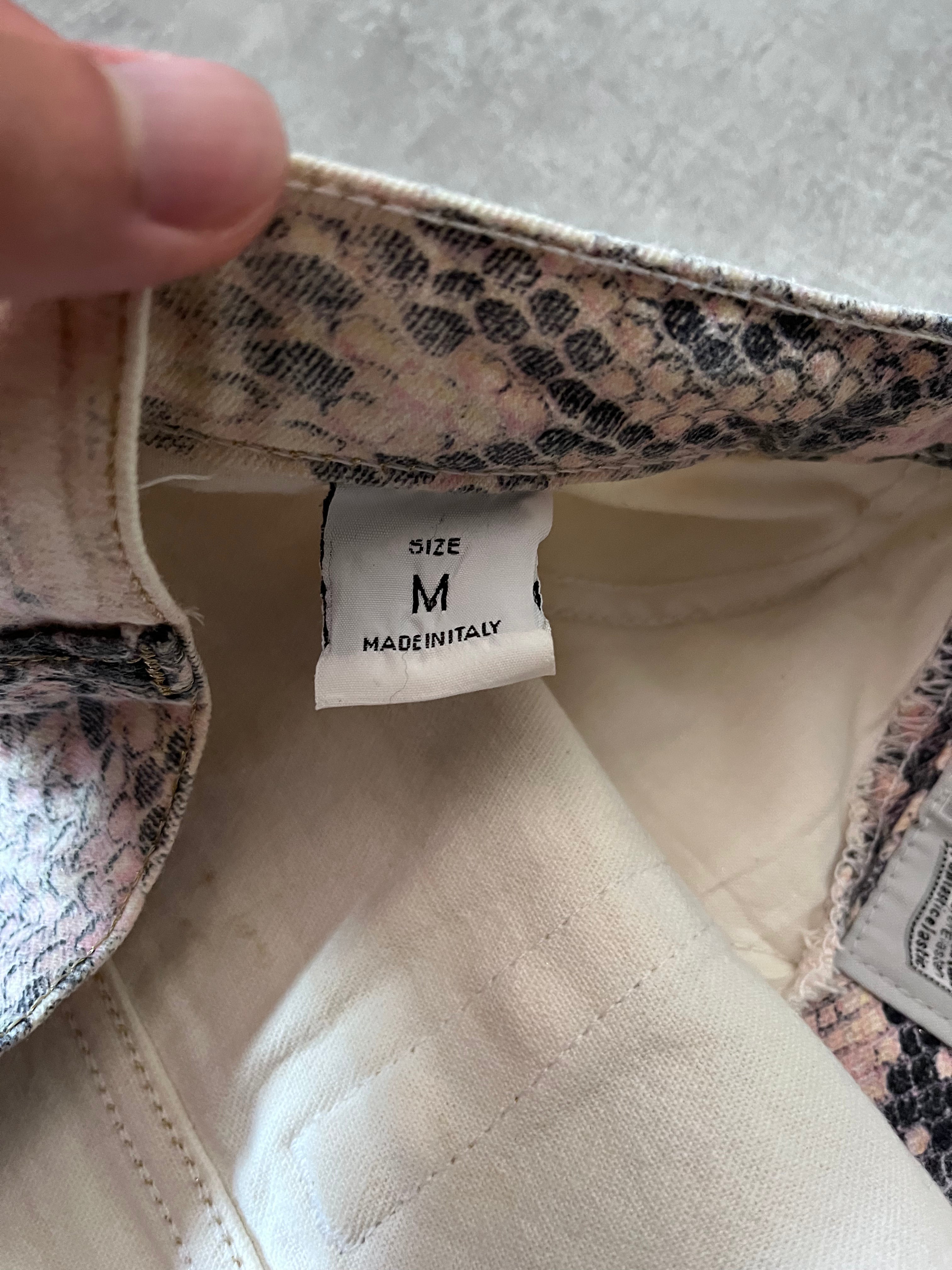 A/W 2002 Roberto Cavalli Python Effect Print Pants Beige Men - M