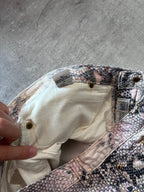 A/W 2002 Roberto Cavalli Python Effect Print Pants Beige Men - M