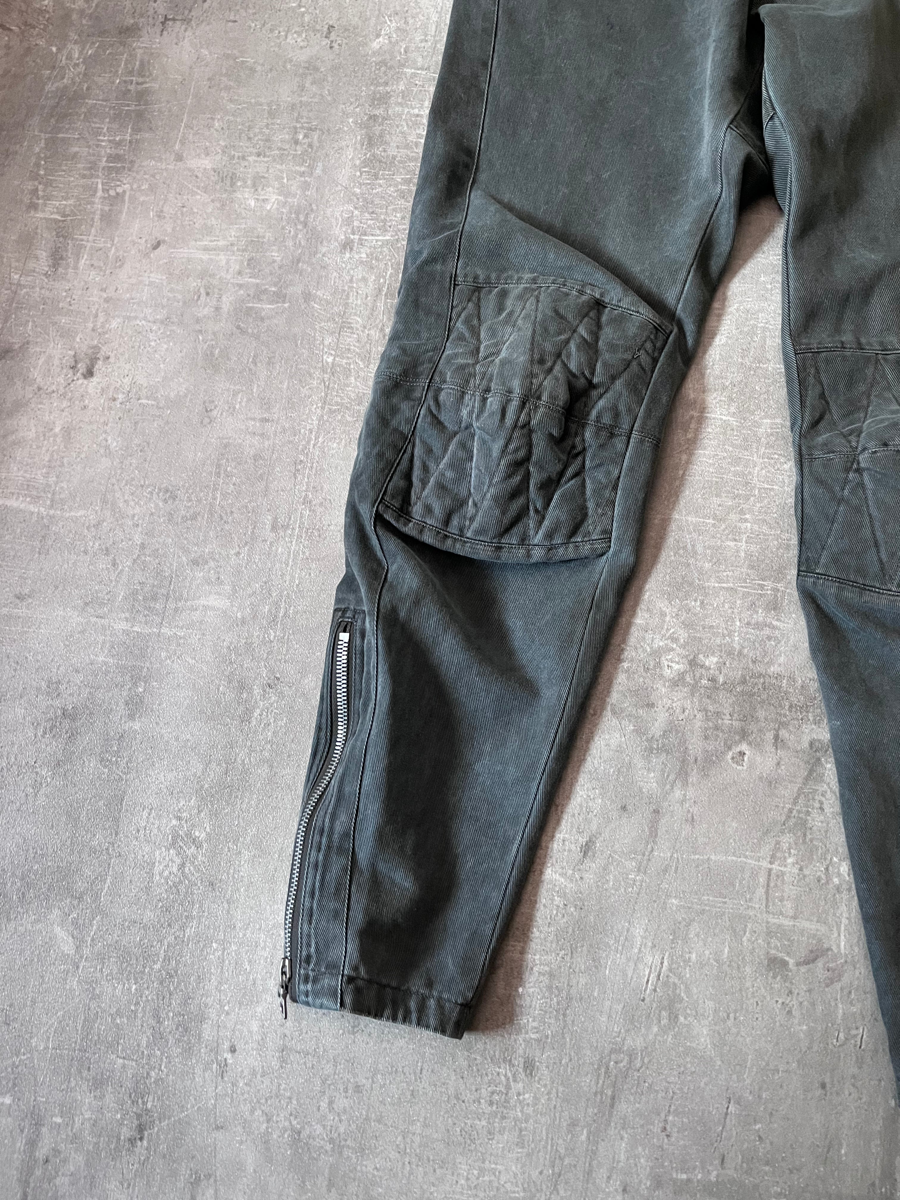 F/W 2014 Dries Van Noten Moto Biker Pants Green Men - 32