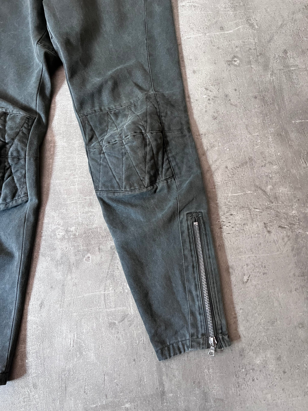 F/W 2014 Dries Van Noten Moto Biker Pants Green Men - 32