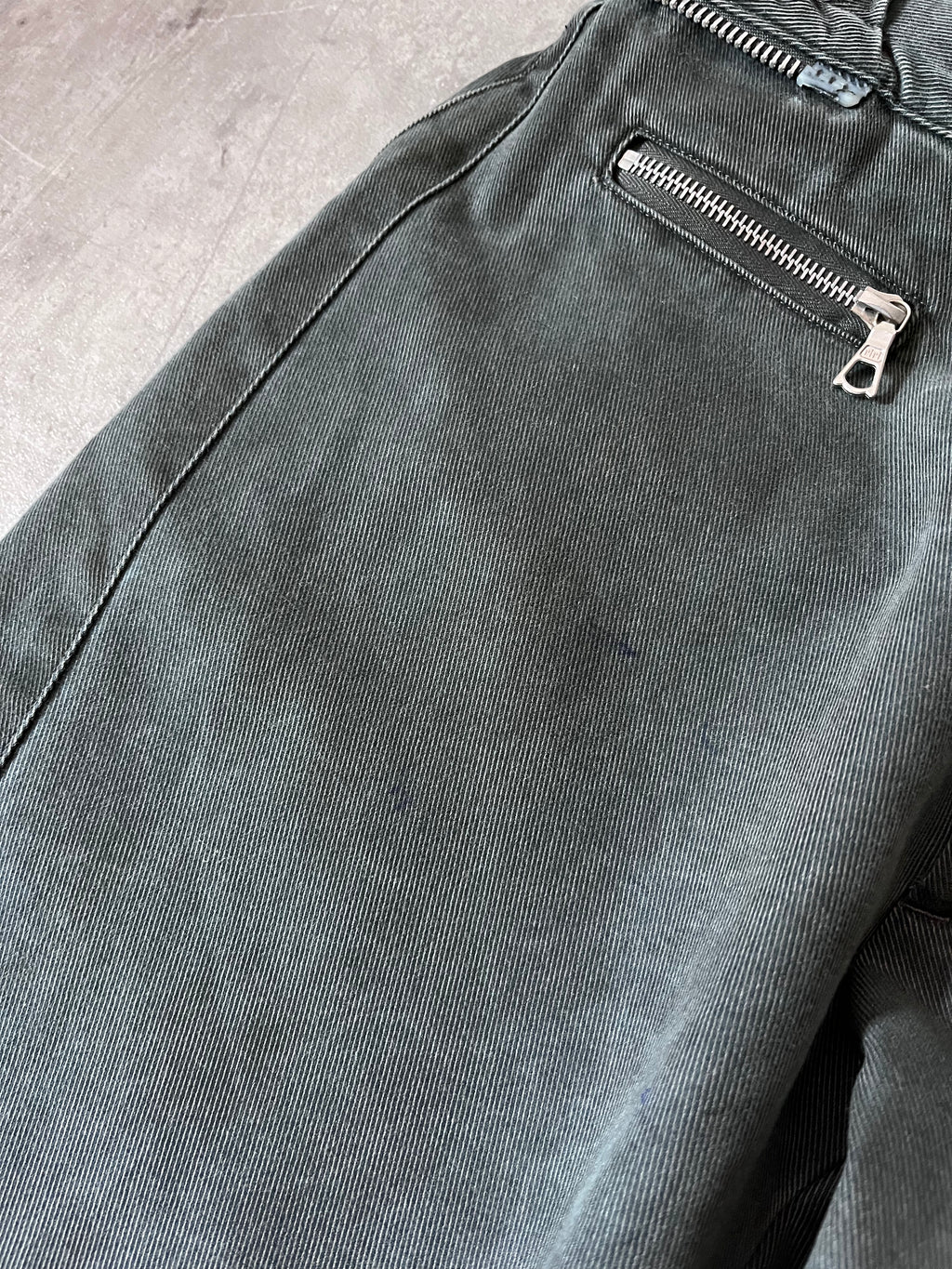F/W 2014 Dries Van Noten Moto Biker Pants Green Men - 32