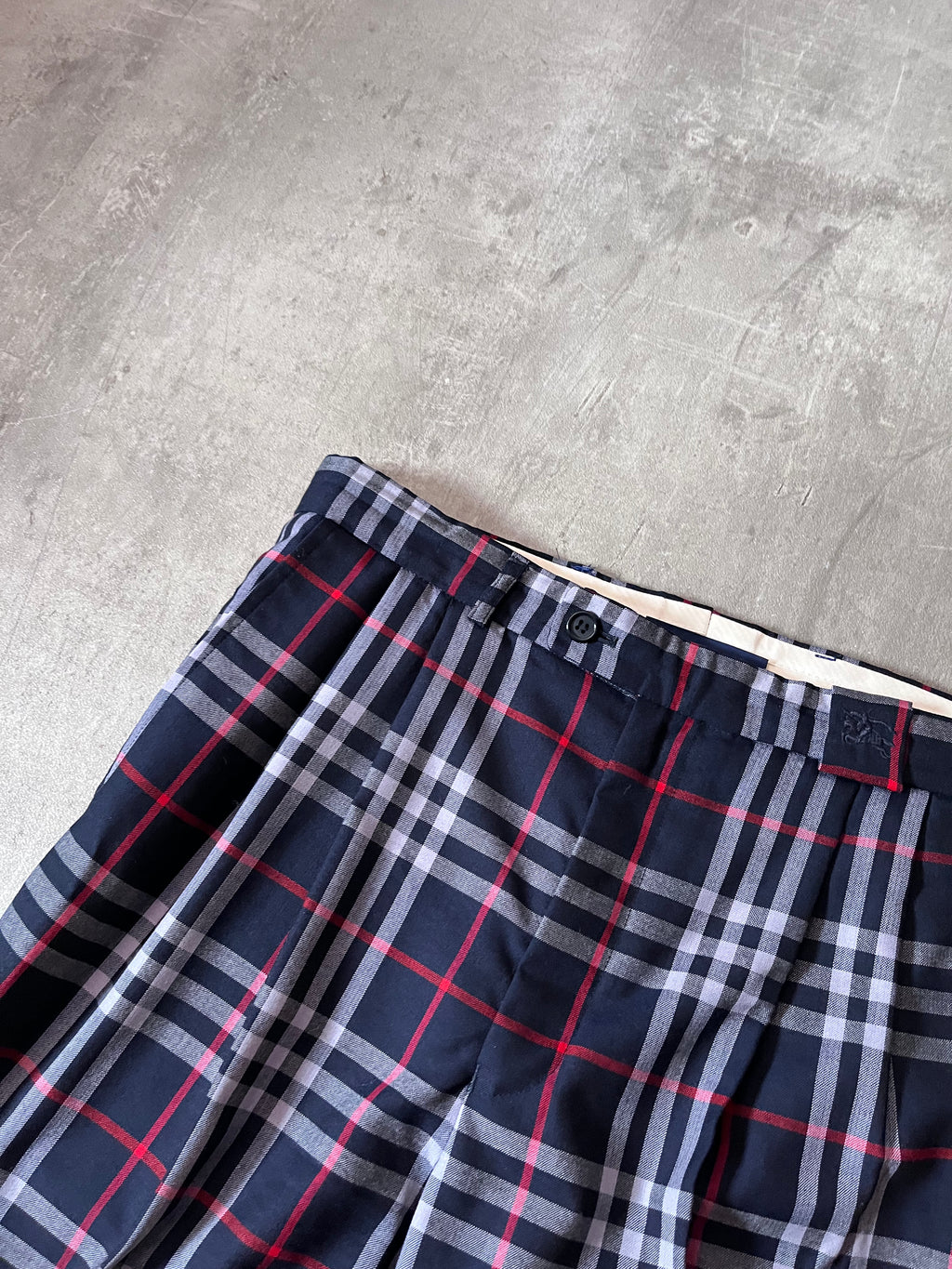 Burberrys 90s Nova Check Wool Pants Navy Men - 32