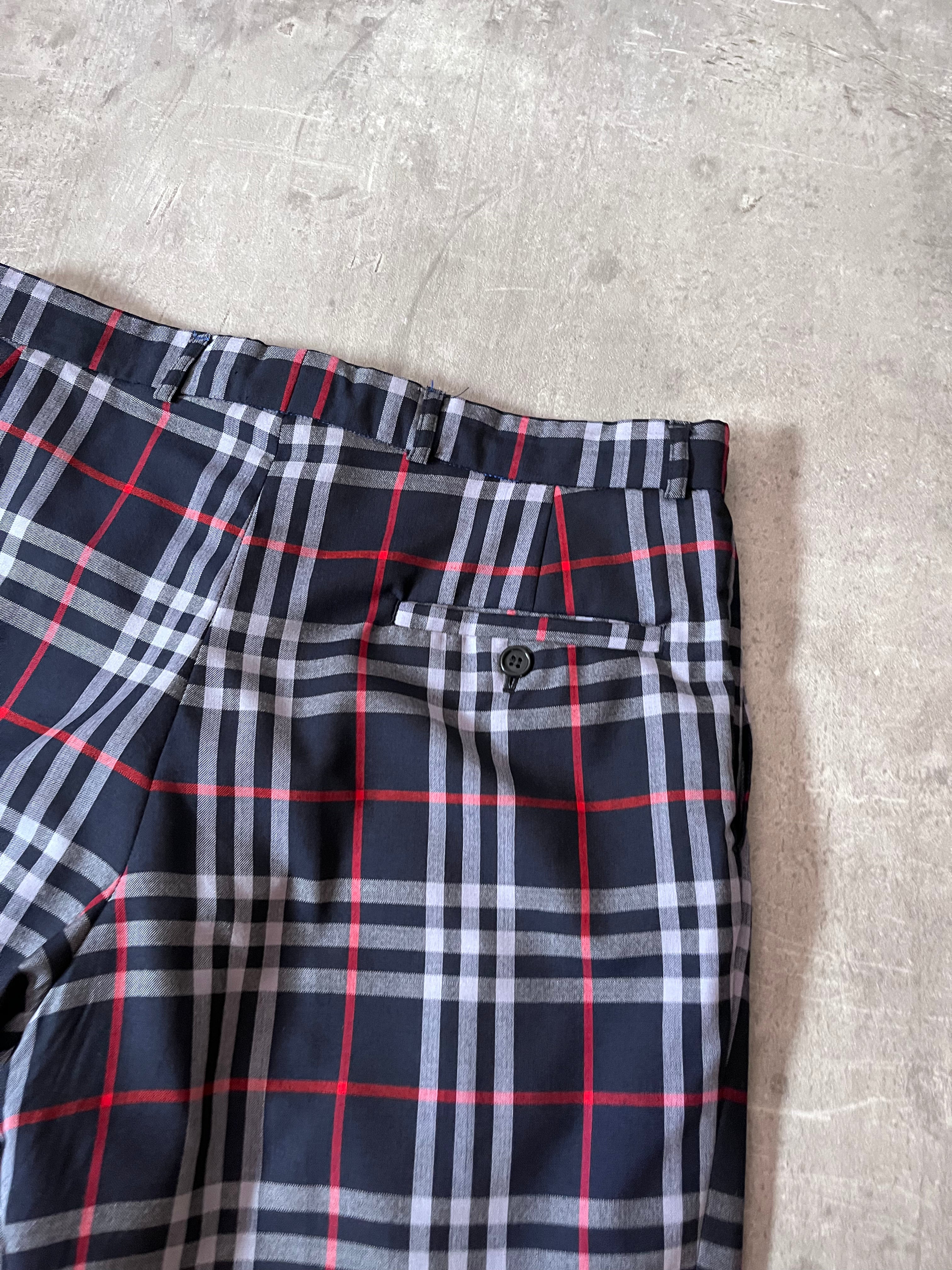 Burberrys 90s Nova Check Wool Pants Navy Men - 32