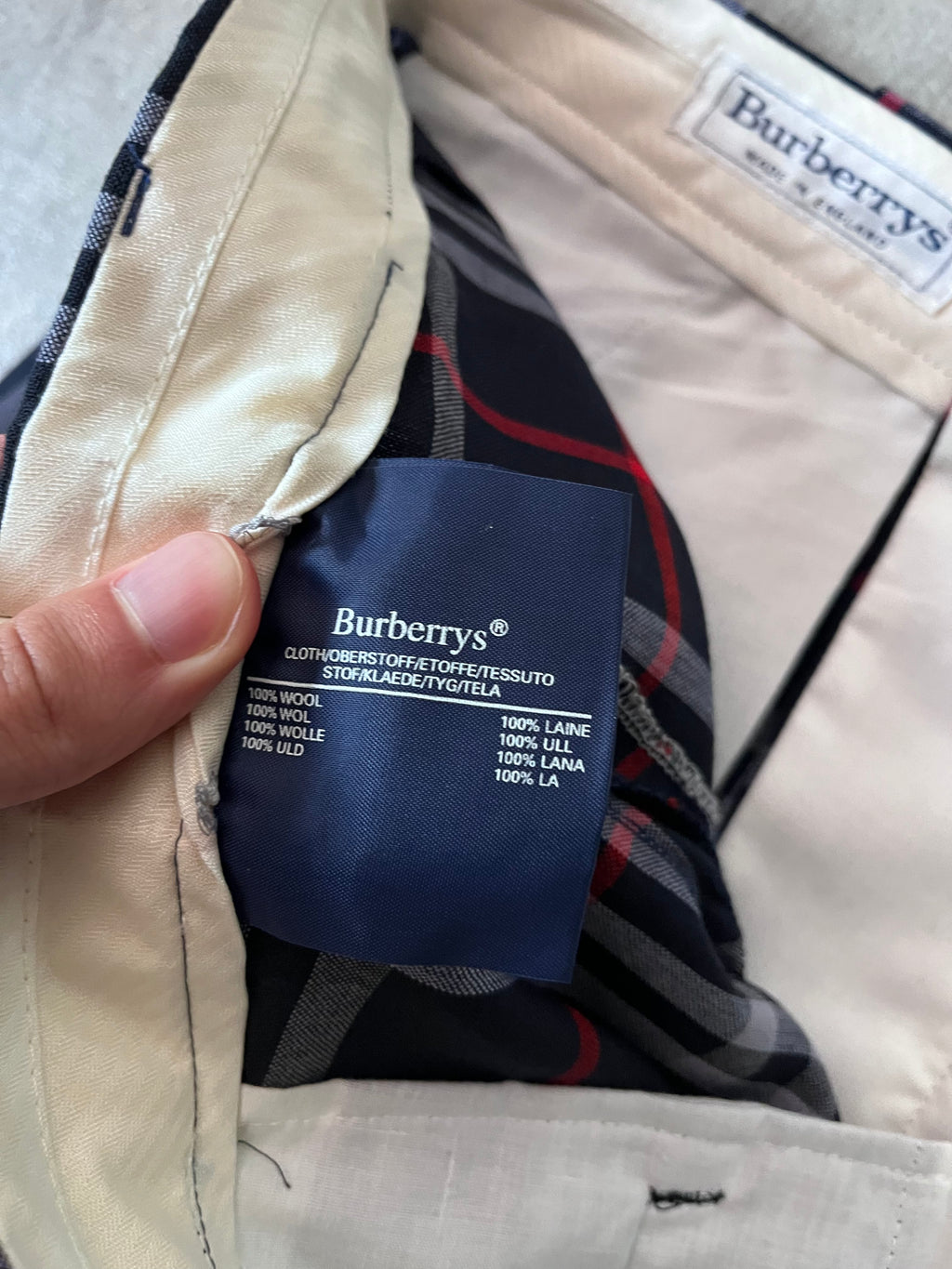 Burberrys 90s Nova Check Wool Pants Navy Men - 32