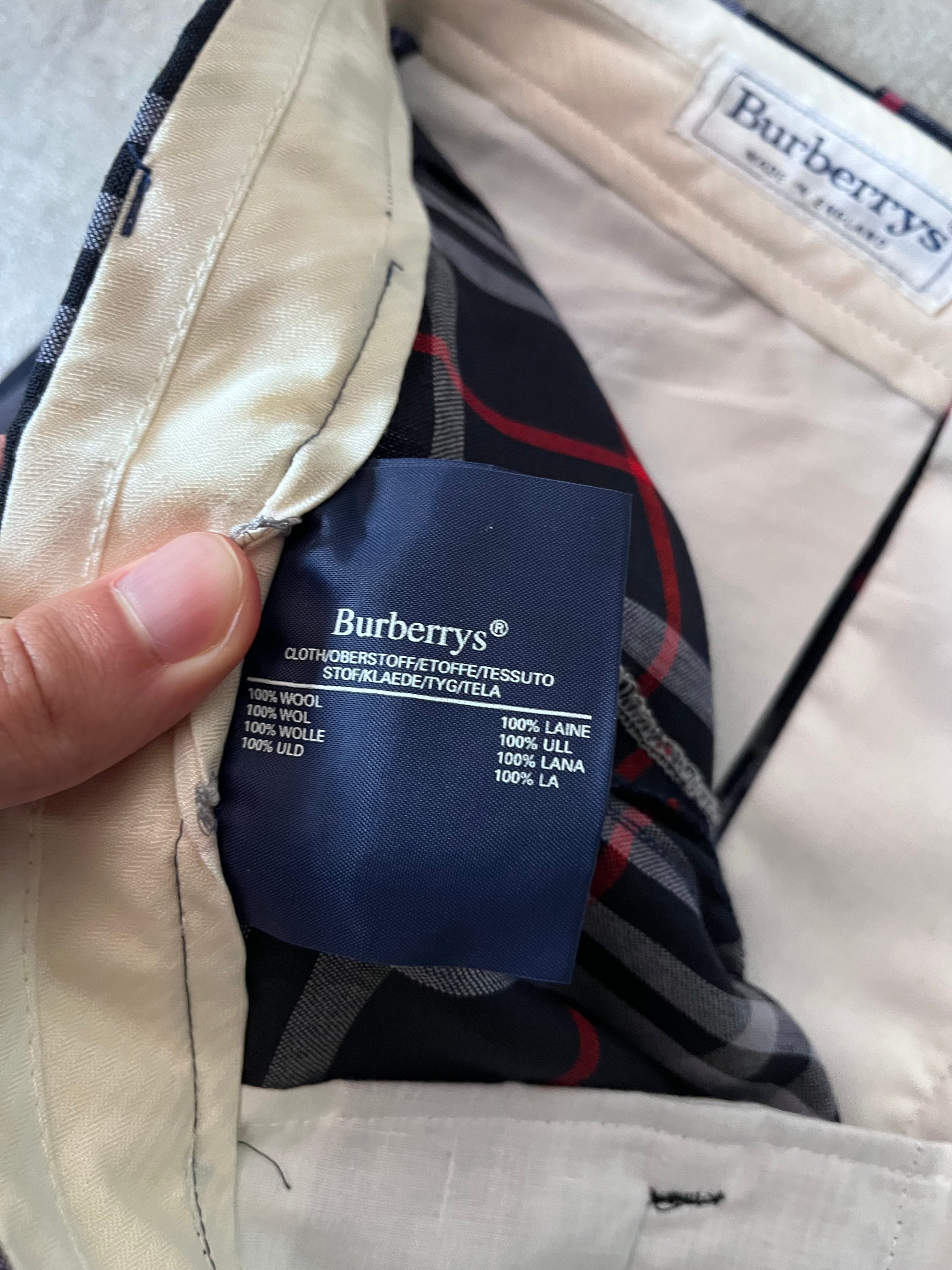 Burberrys 90s Nova Check Wool Pants Navy Men - 32