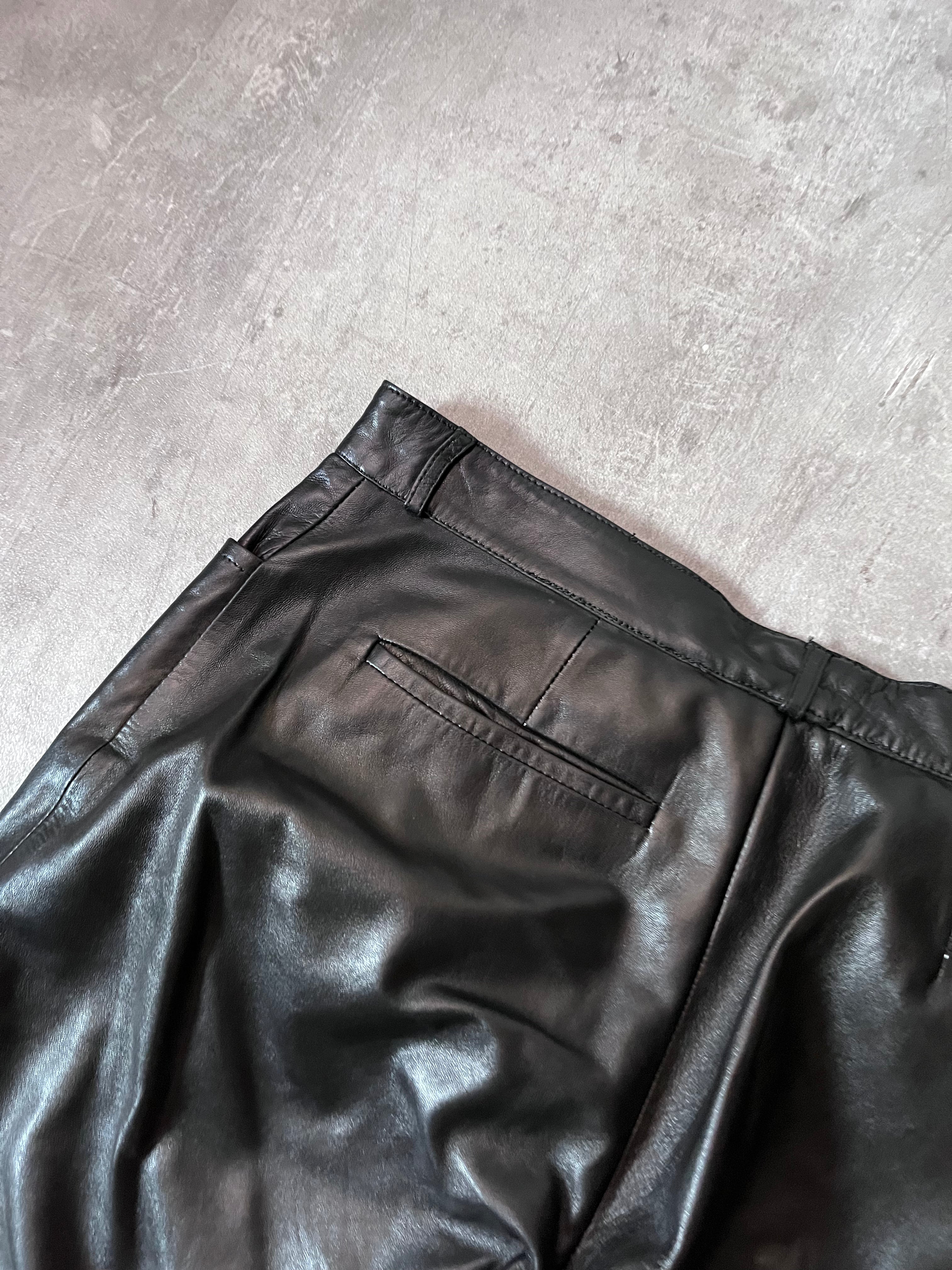 2000s Gucci by Tom Ford Leather Pants Black Men - 30