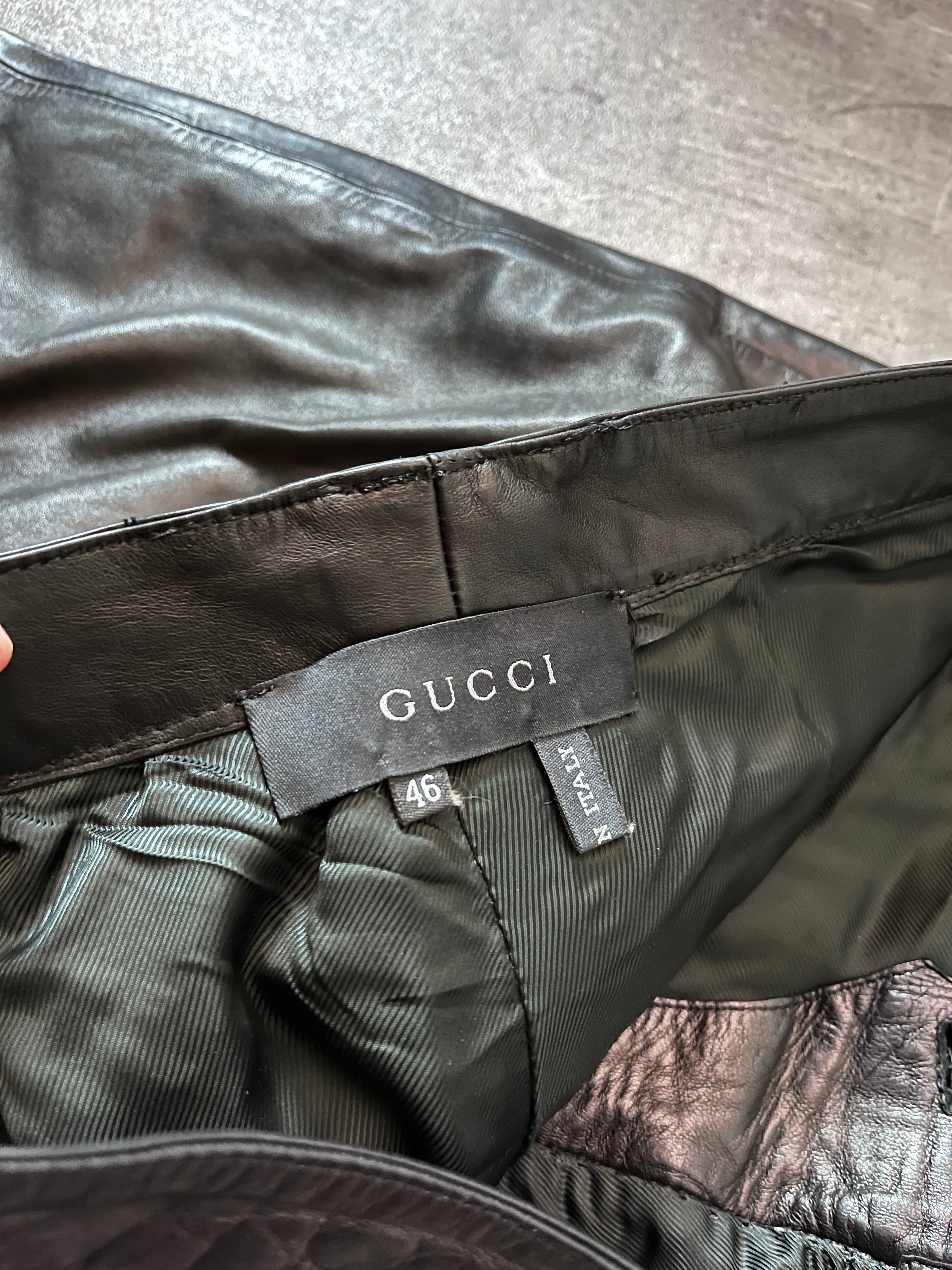 2000s Gucci by Tom Ford Leather Pants Black Men - 30