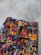 S/S 2000 Jean Paul Gaultier x Jean-Michel Basquiat All Over Print Pants Multicolor Unisex - M
