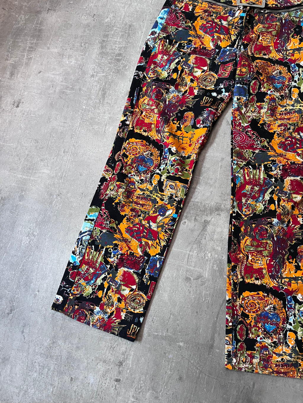 S/S 2000 Jean Paul Gaultier x Jean-Michel Basquiat All Over Print Pants Multicolor Unisex - M