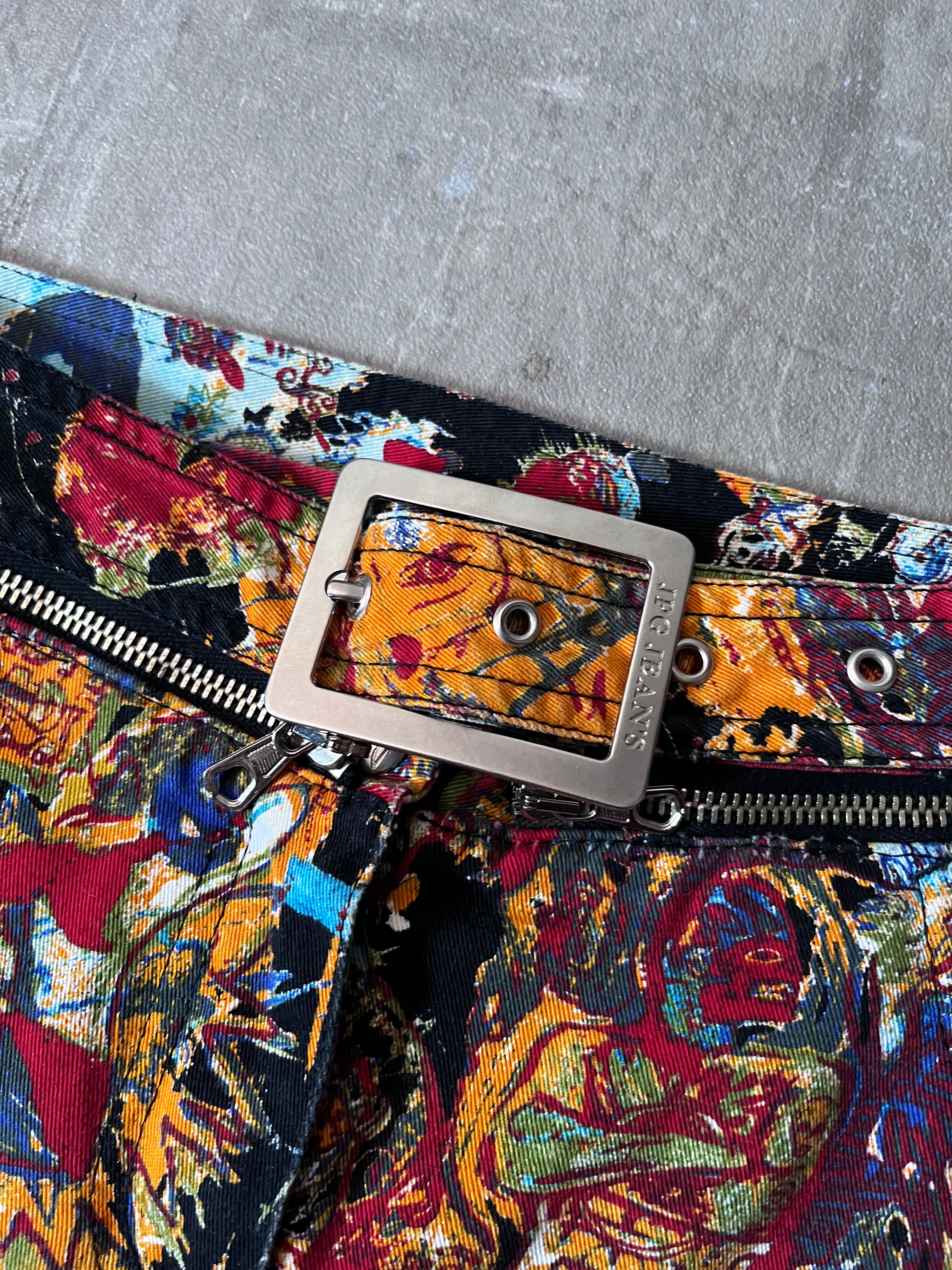 S/S 2000 Jean Paul Gaultier x Jean-Michel Basquiat All Over Print Pants Multicolor Unisex - M