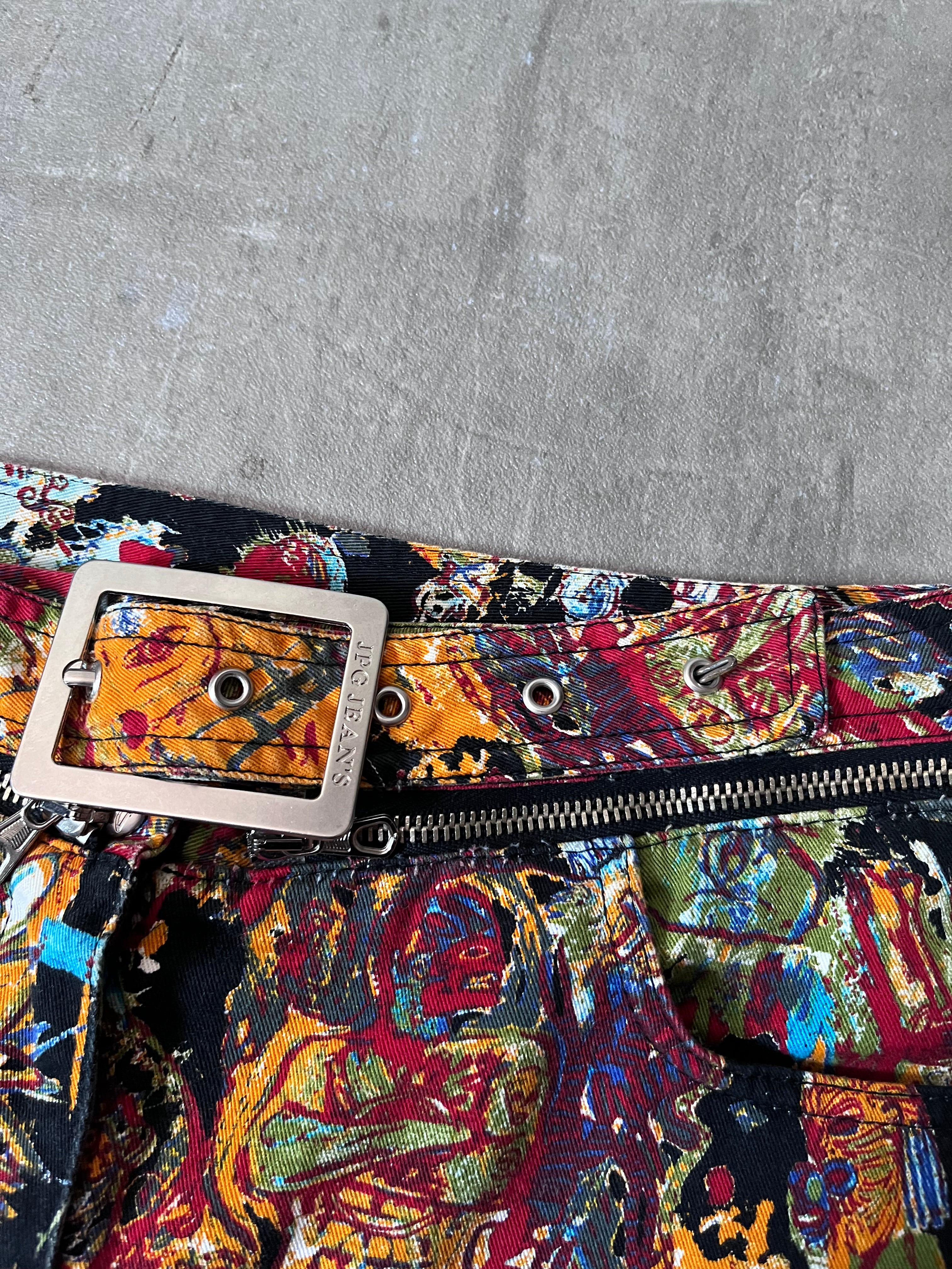 S/S 2000 Jean Paul Gaultier x Jean-Michel Basquiat All Over Print Pants Multicolor Unisex - M