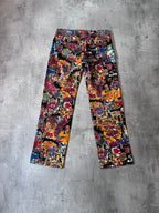 S/S 2000 Jean Paul Gaultier x Jean-Michel Basquiat All Over Print Pants Multicolor Unisex - M