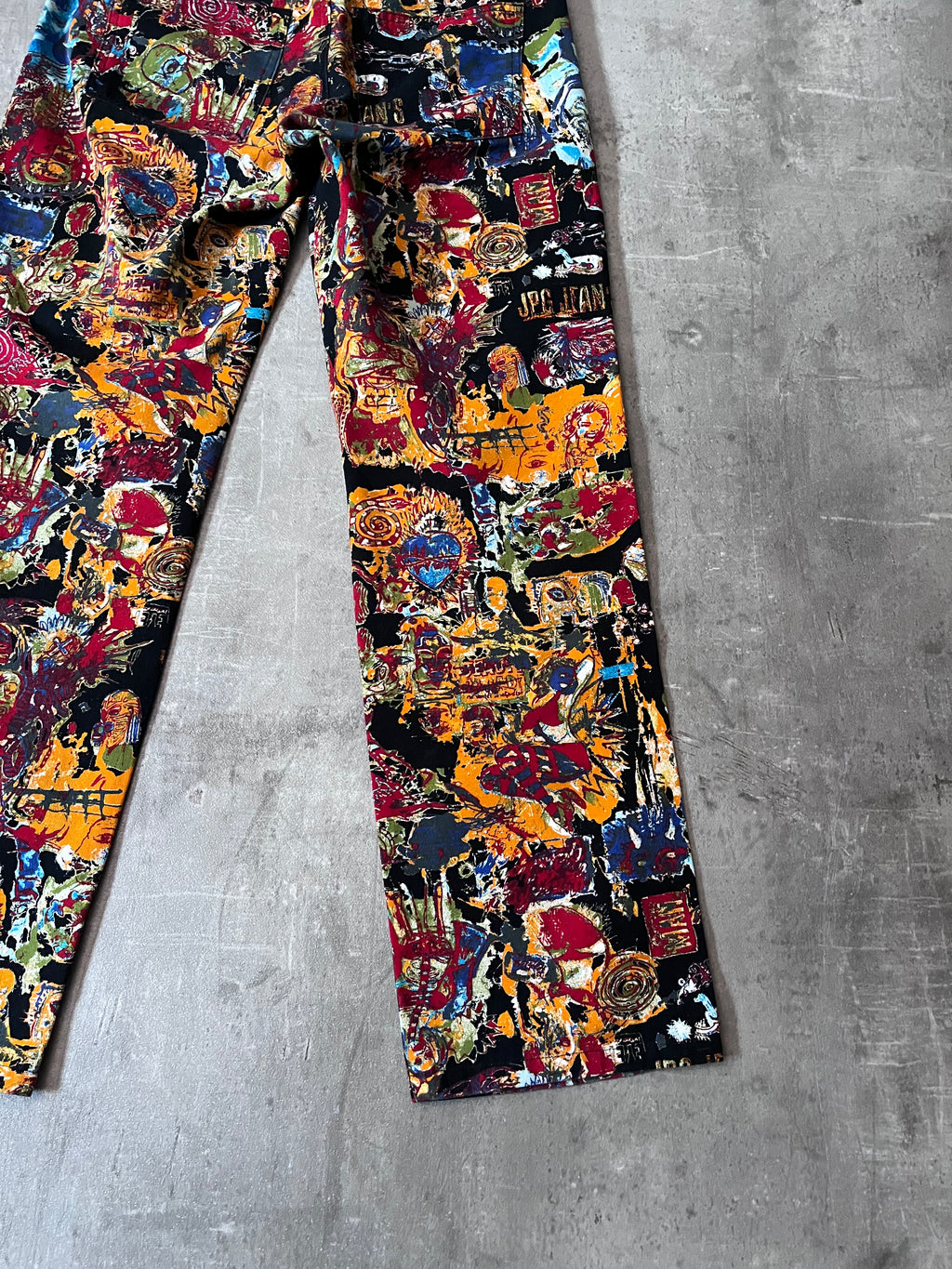 S/S 2000 Jean Paul Gaultier x Jean-Michel Basquiat All Over Print Pants Multicolor Unisex - M