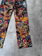 S/S 2000 Jean Paul Gaultier x Jean-Michel Basquiat All Over Print Pants Multicolor Unisex - M
