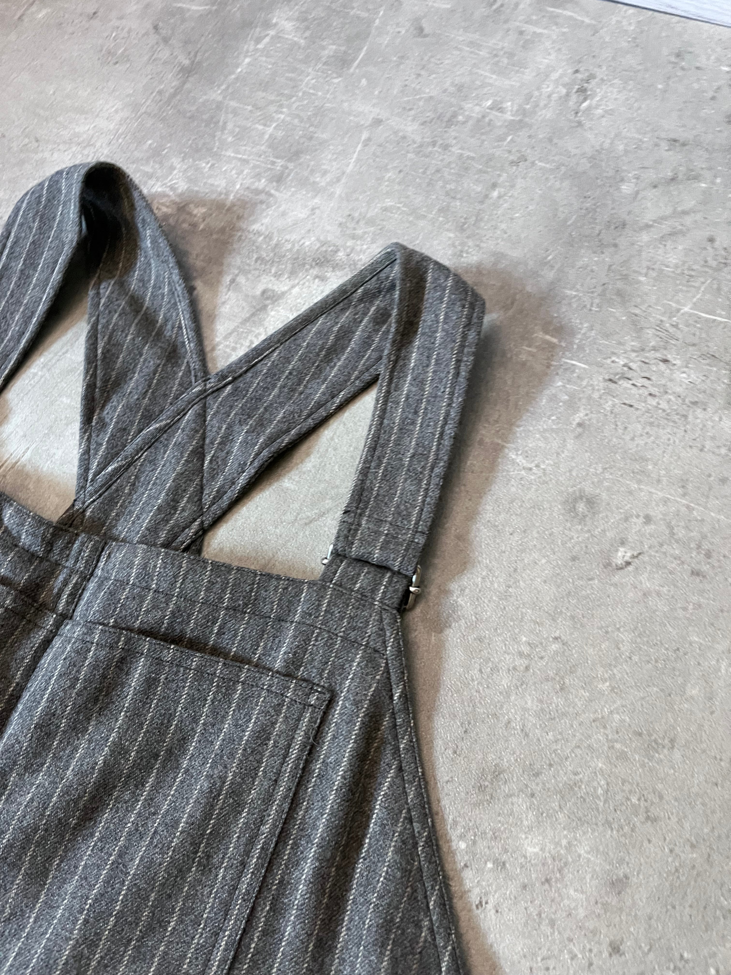 Acne Studios Wool Striped Overalls Grey Men - S