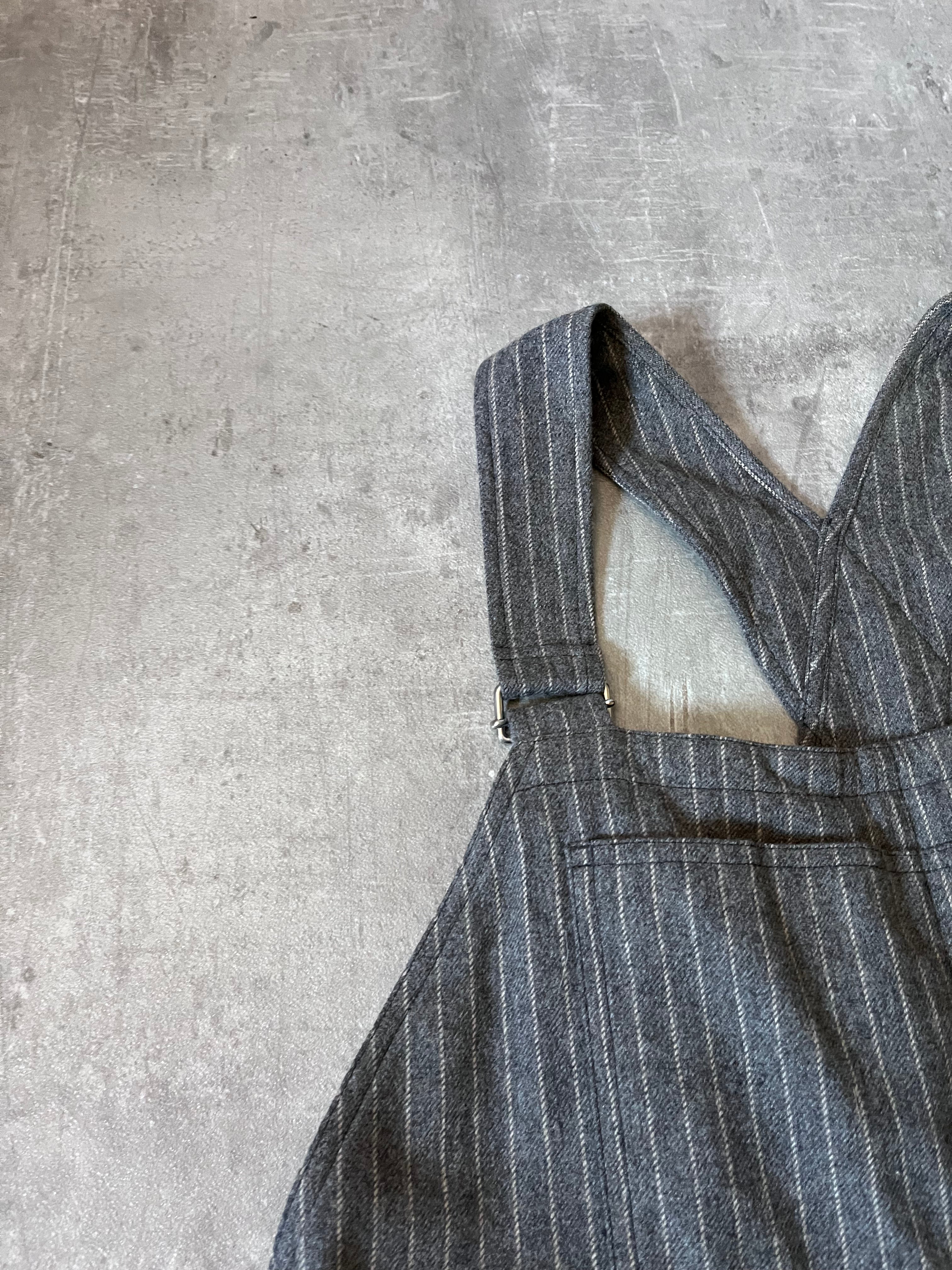 Acne Studios Wool Striped Overalls Grey Men - S