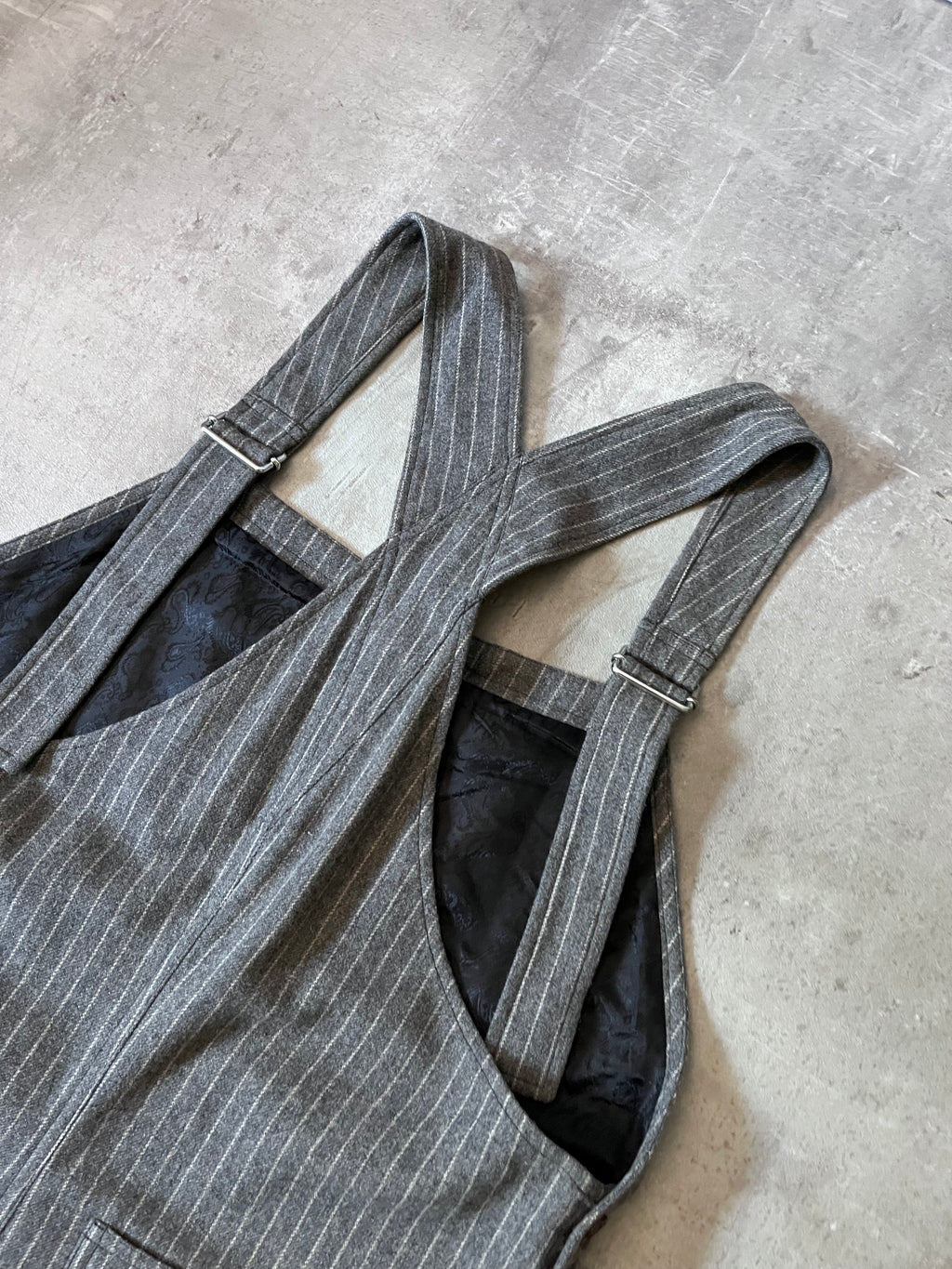 Acne Studios Wool Striped Overalls Grey Men - S
